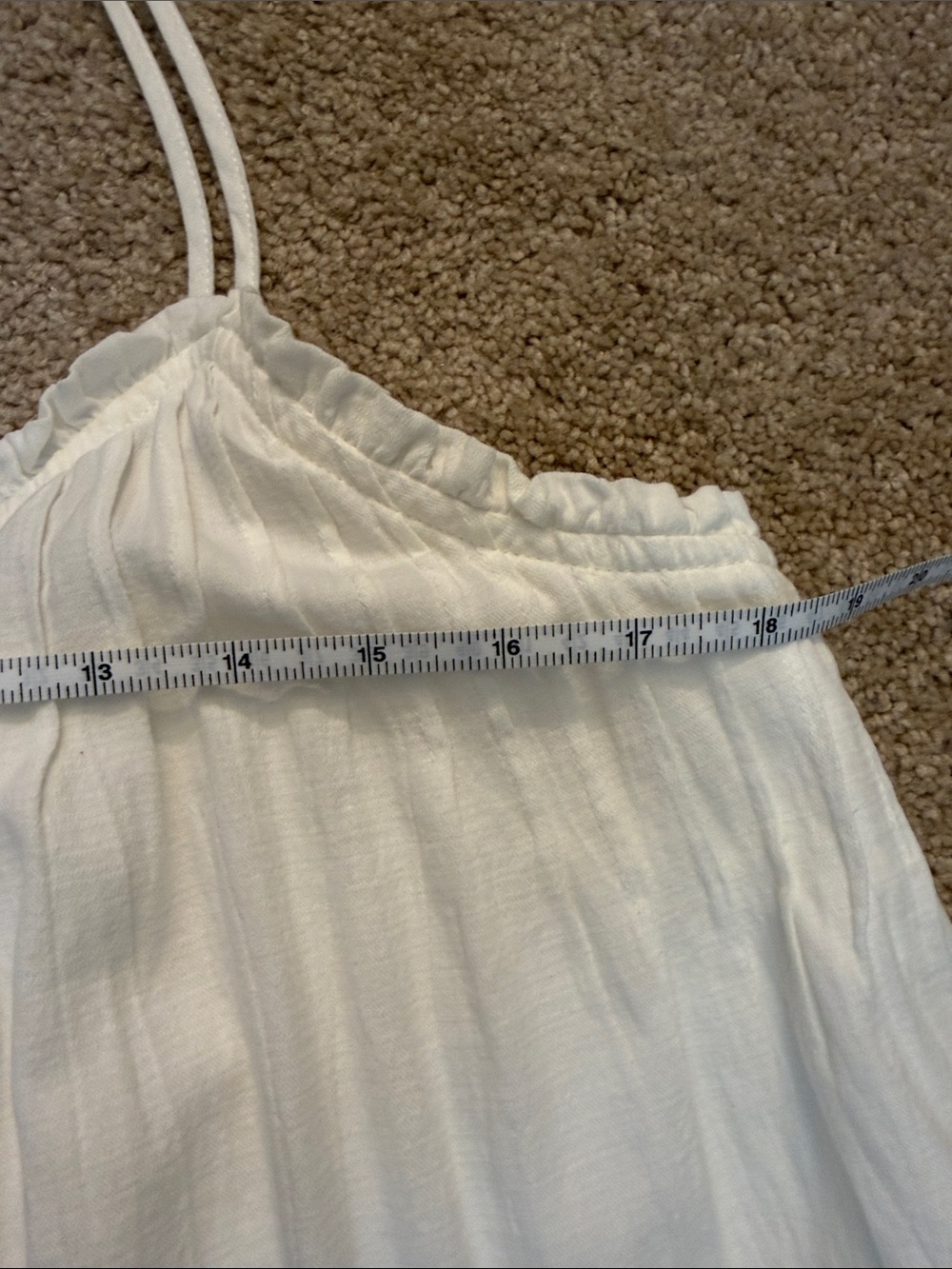 Universal Thread Cotton White Spaghetti Strap Ruffle Shift Dress Size Large - Picture 8 of 10